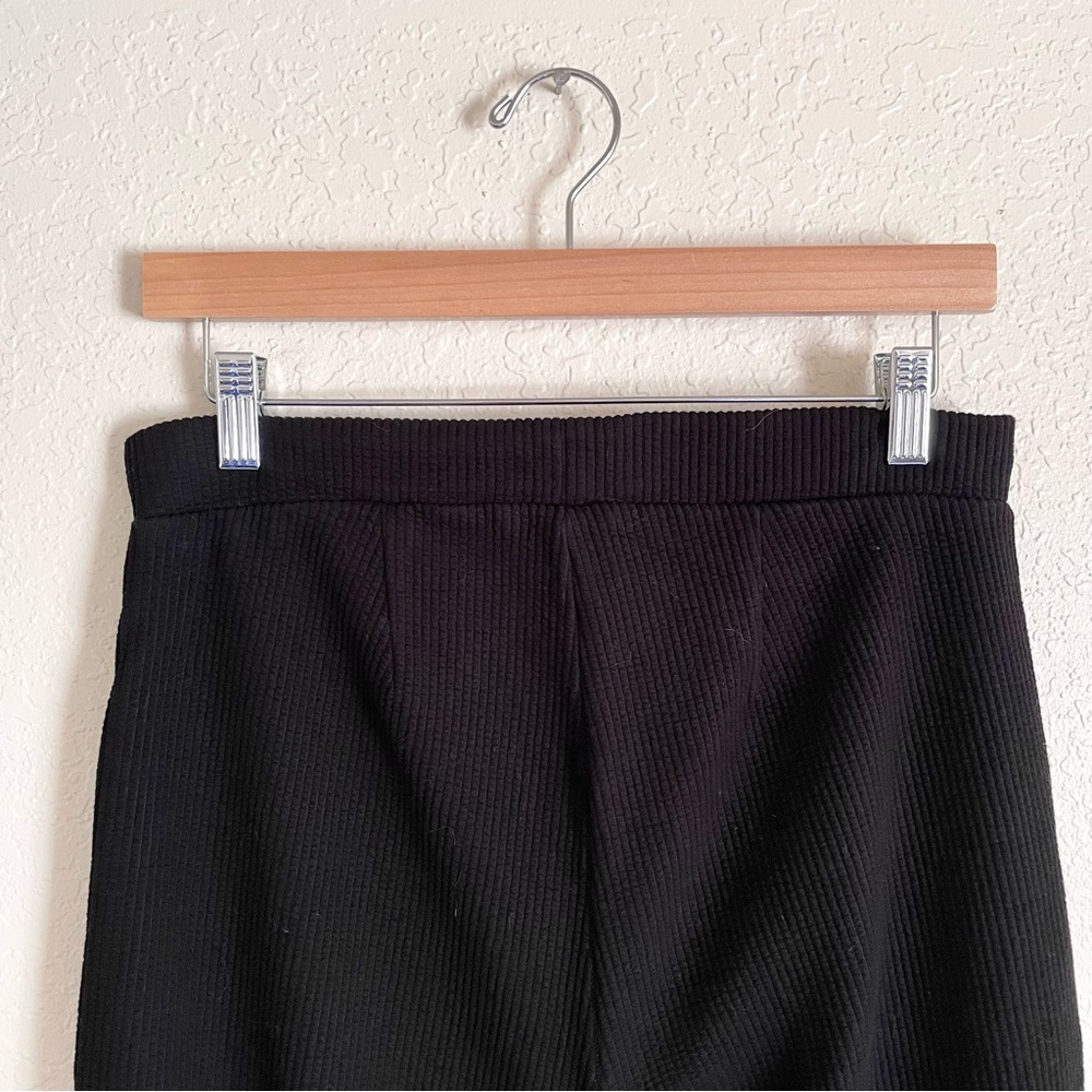 Sanctuary Anthropologie Black The Kicker High Waisted Ribbed Flare Leggings - Picture 5 of 9